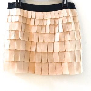 J. Crew Pleated / Fringe Shimery Blush Skirt